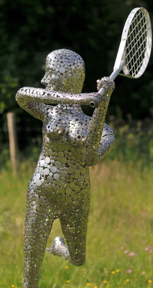 sculpture jardin en rondelles inox