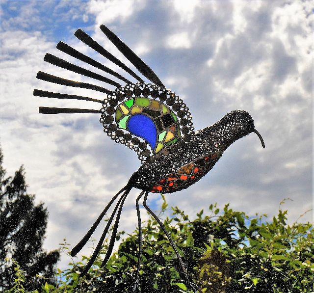 sculpture jardin en ecrous et rondelles inox 
