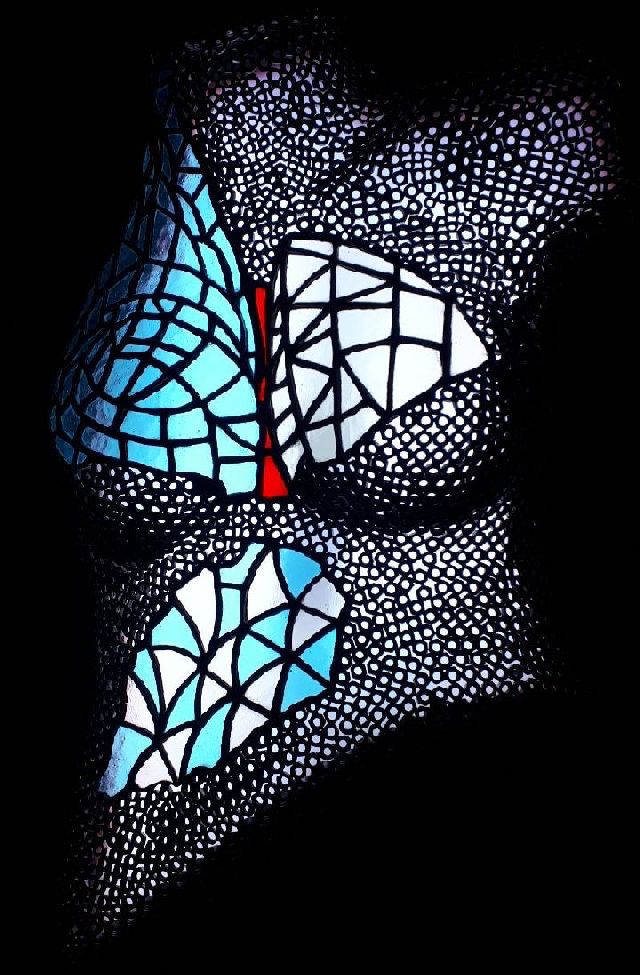 buste de femme verre et mtal