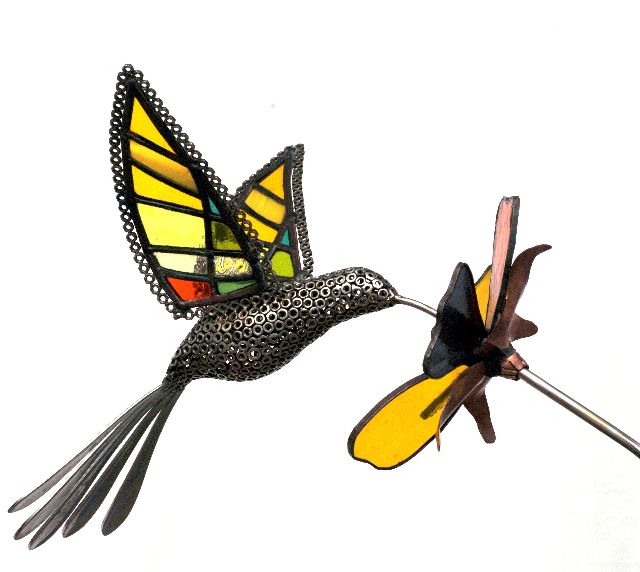 oiseaux metal avec tiffany