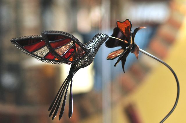fleur mtal verre