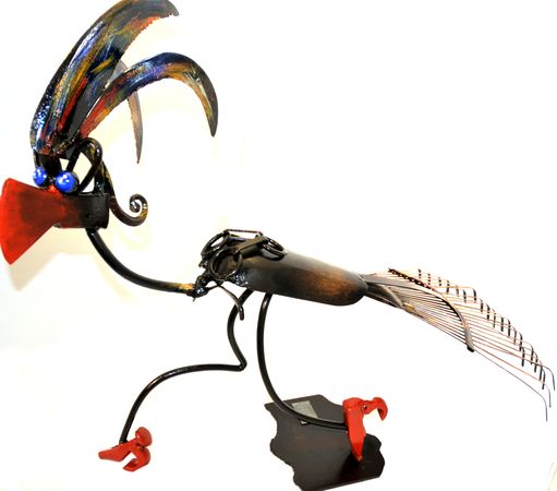 oiseau en metal recycle