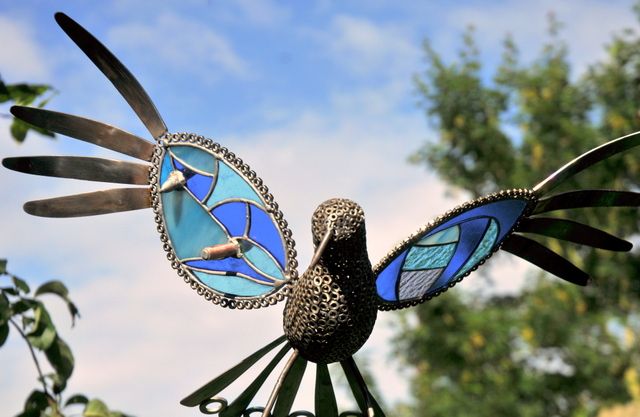 oiseau mtal recycl