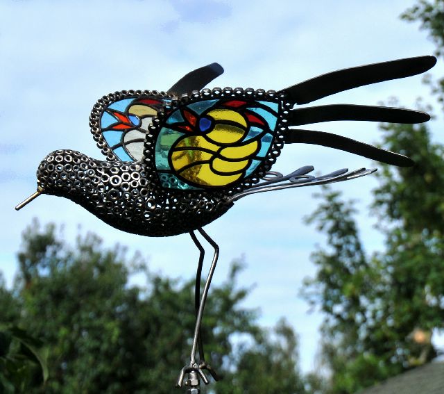 oiseau mtal recycl